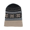 thumbnail image 3 of CTM  Snowflake Pattern Winter Knit Beanie Hat (Men), 3 of 4