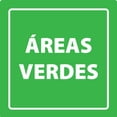 thumbnail image 1 of Señal informativa: "Áreas verdes", en color verde y blanco. Plástico estireno calibre 40, resistente a exteriores, 20 x 20 cm. Señalamiento, Cartel, Letrero cuadrado, Señalización de medio ambiente., 1 of 4