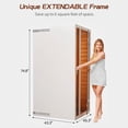thumbnail image 5 of Vanity Art 2 Person Extendable FAR Infrared Sauna for Home, Hemlock Wood Low EMF 6 Carbon Heaters Indoor Saunas with LED Lights, Bluetooth Speaker, Digital Control Panel, and Seating Bench, 5 of 11