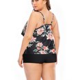 thumbnail image 3 of Bescott Plus Size 2 Piece Flounce Swimwear Swimsuit for Women Tummy Control Bathing Suits Tankini Tops Maternity, 3 of 4