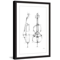 MARMONT HILL  - 'Cello Sketch' Framed Painting Print - Multi-Color 30 x 45