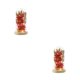 thumbnail image 4 of Advancent Cúpula de flores para Hotel en casa con Base de decoración de cadena de luz portátil de escritorio adorno brillante regalo de Rojo 2piezas, 4 of 6