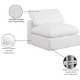 thumbnail image 2 of Meridian Furniture Comfy White Linen Textured Fabric Armless Chair, 2 of 10