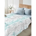 thumbnail image 5 of Teal Grey Branch Flat Sheets Only California King Size, Soft Breathable Bed Top Sheets for Mattress, Spring Summer Pastoral Botanical Luxury Bedding Flat Sheets for Home Hotel Bedroom Bed Protection, 5 of 9