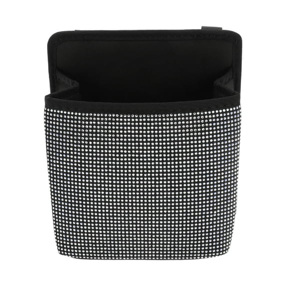 Unique Bargains Car Trash Can Hanging Front Rear Seats Flannel Trash Bin White Black 1 Pcs