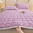 thumbnail image 2 of Thick Flannel Mattress Pad - 70.9x78 Inch Solid Color Quilted Mattress Topper with Non-Slip Backing, Machine Washable Warm Bed Cover (Purple)​, 2 of 7