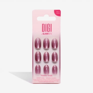 DIGI by Glamnetic Short Oval Artificial Press-on Nails, Mauve Aside, 24 Pieces