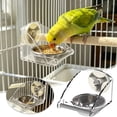 thumbnail image 2 of Spill-Proof Bird Feeder for Cage Chew-Proof Stainless Steel Hanging Birds Food Bowl with Acrylic Cover No-Mess Parrot Feeder for Lovebirds Parakeets Conures 5.9", 2 of 6