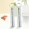 thumbnail image 2 of 1PCS Mini Bottle Keychain Aluminum Container Travel Medicine Holder Case Silver for Outdoor Adventure, 2 of 5