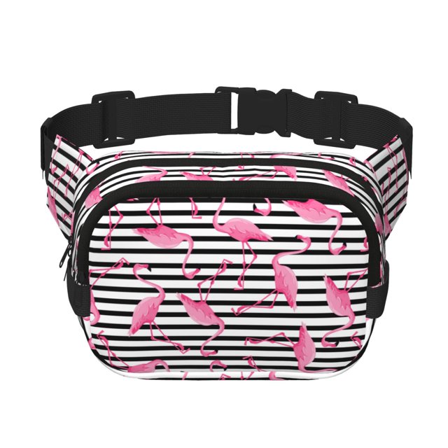 Balery Flamingos Mochila Cinturón para Mujeres y Hombres, Bolsa de Cintura Impermeable de Doble Capa con Correa