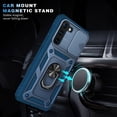 thumbnail image 2 of Samsung Galaxy S21 FE 5G Case, Slide Camera Lens Protection, Dteck Hybrid Rugged Shockproof Case with Magneitc Ring Holder Kickstand For Samsung Galaxy S21 FE 5G,Navy Blue, 2 of 10