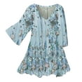 thumbnail image 2 of Puntoco Blusa fina casual de manga corta con cuello en V y estampado floral para mujer Puntoco Puntoco-3167, 2 of 7