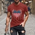 thumbnail image 2 of BiZtdJrK 4th of July Shirts for Men American Flag Short Sleeve Patriotic Tops Novelty Heart Print Tshirts Gym Muscle Workout Tees Red XXXXXL, 2 of 6