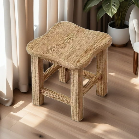 EGNMCR Solid Wood Small Stool Household Living Room Coffee Table Short Stool Small Wooden Stools Solid Square