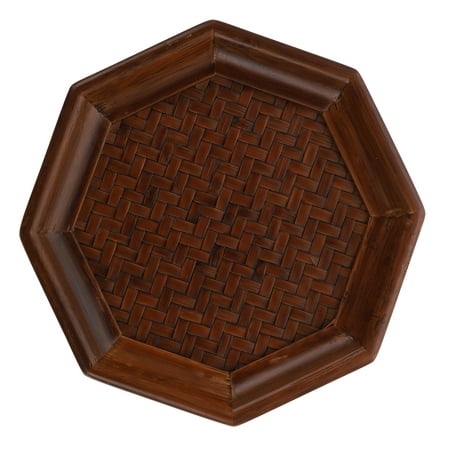 

1pc Durable Vintage Bamboo Woven Cup Mat Kung Fu Cup Mat for Teahouse (Brown)
