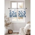 thumbnail image 3 of Navy Blue Floral Sheer Curtains 54 Inch Length 2 Panels Set Window Treatments, Spring Flowers Butterflies Wooden Rod Pocket Semi Curtains for Living Room/Bedroom/Kitchen Décor, 104"W x 54"L, 3 of 7