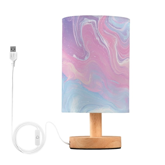 Pink Purple Blue Color Marble Texture Table Lamp with USB Port LED Warm Light Lamp Night Light Home Decor