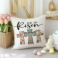 thumbnail image 3 of He is Risen Easter Pillow Covers 18X18 inch Religious Faith Cross Porch Outdoor Pillowcase,Christian Farmhouse Cushion Case Spring Decor Throw Pillow Covers for Home Sofa Couch（3-18a）, 3 of 6