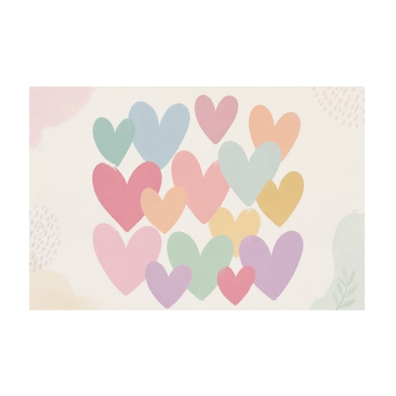 Pink Heart Sun Rainbow Boho Canvas Wall Art for Bedroom Bathroom Classroom 12*18in