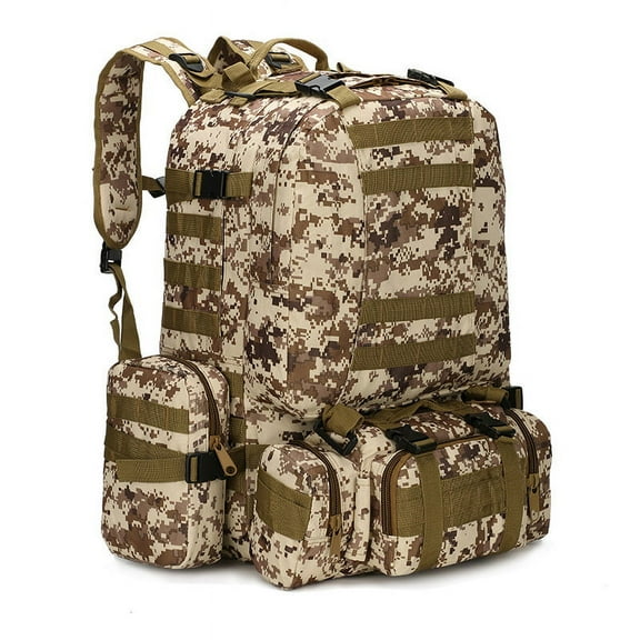 Outdoor Mountaineering Travel Bag 50L Camouflage Backpack,Tri sand