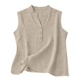 thumbnail image 5 of Linen Tank Tops for Women Solid Button down Tank Top Sleeveless Loose Tank Top Size S, 5 of 6