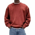 thumbnail image 2 of LNWUY (S-5XL) Mens Big and Tall Corduroy Crewneck Sweaters Solid Color Slim Fit Lightweight Knit Pullover Sweaters for Casual Red XL, 2 of 6