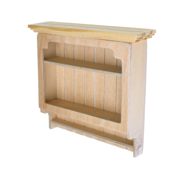 Mueble de pared para colgar en la pared, decoración en miniatura de madera, escala 1:12 marrón