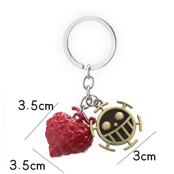 Anime Metal Keychain Luffy Ace Law Devil Fruit Keyring Pendant Key Holder Car Chaveiro Charm Gifts