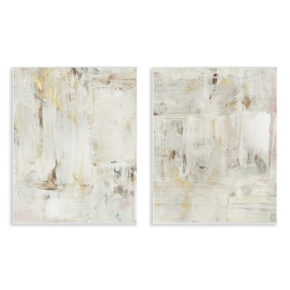 Stupell Industries Contemporary Muted Abstracts Abstract Painting Unframed Art Print Wall Art, 11 x 14, Set of 2