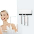 thumbnail image 3 of Rechargeable Toothbrush Sanitizer and Holder, 5 Slot Fan Drying Function Toothbrush Holder Wall-Mounted, Built-in Light Beads To Purify The Environment, Suitable for Electric / Ordinary Toothbrush, 3 of 6