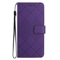 Dteck for Samsung Galaxy S20 Magnetic Case, Premium PU Leather Folio Flip Wallet Case with Card Holder Cash Slot Lanyard Strap Kickstand Function Embossed Pattern Slim Shockproof Cover, purple