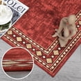thumbnail image 2 of Washable Runner Rug 5x7 Christmas Runner for Hallway Non Slip Bath Mat Low Pile Kitchen Carpet Non Shedding Modern Border Runner for Bedside Laundry Entrance Hall, Red, 2 of 6