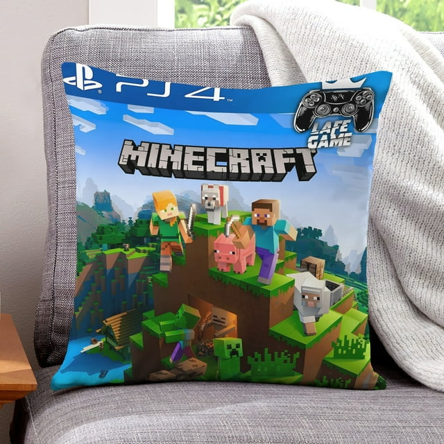 Minecraft Fundas de almohada de terciopelo con tema, regalos de funda de almohada, decoración para el hogar, cojín de lanzar, regalo de cumpleaños para fans y parejas. 45cm x 45cm.