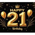 thumbnail image 4 of LUUFILx Glamorous 21st Birthday Banner with Crown Cake Background Decor Party Supplies for Birthday Celebrations Photography Props and Backdrop Decors, 4 of 8