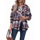 thumbnail image 2 of Camisas A Cuadros para Mujer, de Larga, con Botones, Estilo Babydoll, Peplum, Blusas Informales Extragrandes con Bolsillos Naranja XXL, 2 of 10