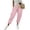 Pink, variant on QSXADF Women's High Waist Pants Casual Straight Leg Pants Stretch Straight Leg Pants with Drawstring Elastic Waistband for Daily Comfortable Summer Women's Casual Long Trousers