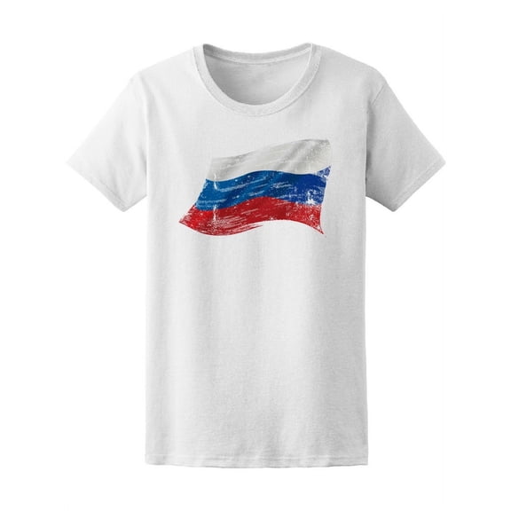 Russian Grunge Flag T-Shirt Women -Image by Shutterstock, Female Small