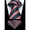 thumbnail image 3 of Boy's Striped Tie with Pocket Square Set Formal Necktie for Children and Kids Self-Tied, 3 of 6