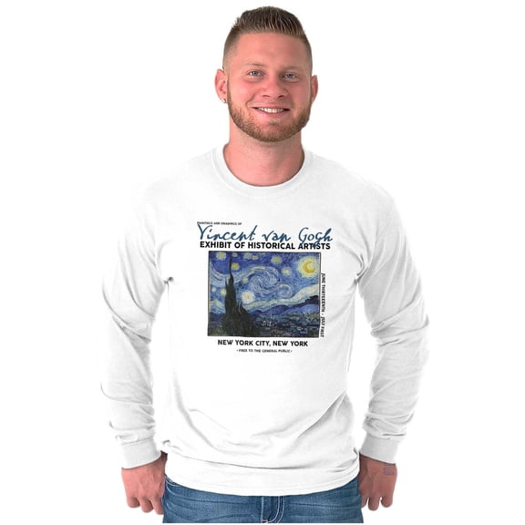 Vincent Van Gogh Museum Starry Night Long Sleeve TShirt Men Women Brisco Brands S