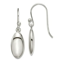 925 Sterling Silver Oval Bead Long Drop Dangle Earrings 28.43x7.65mm Wide Dangle Earring for Women