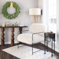thumbnail image 4 of Pelut Accent Chair White Accent Chair, Modern Style, Armrest support, Plywood, Indoor Living, 4 of 10