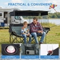 thumbnail image 3 of ABORON Oversized 3 Person Camping Chair with UPF 50+ Canopy, Portable Folding Canopy Camping Chair with Cup Holders & Side Pockets, Triple Seat Camping Chair for Outdoor Beach Lawn Picnic, 3 of 9
