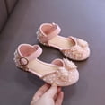 thumbnail image 2 of Quealent Girls Dress Shoes Closed Toe Low Heels Ankle Strap Pumps for Toddler Little Big Kid Flower Party Wedding Princess Pink for Size 8.5, 2 of 6