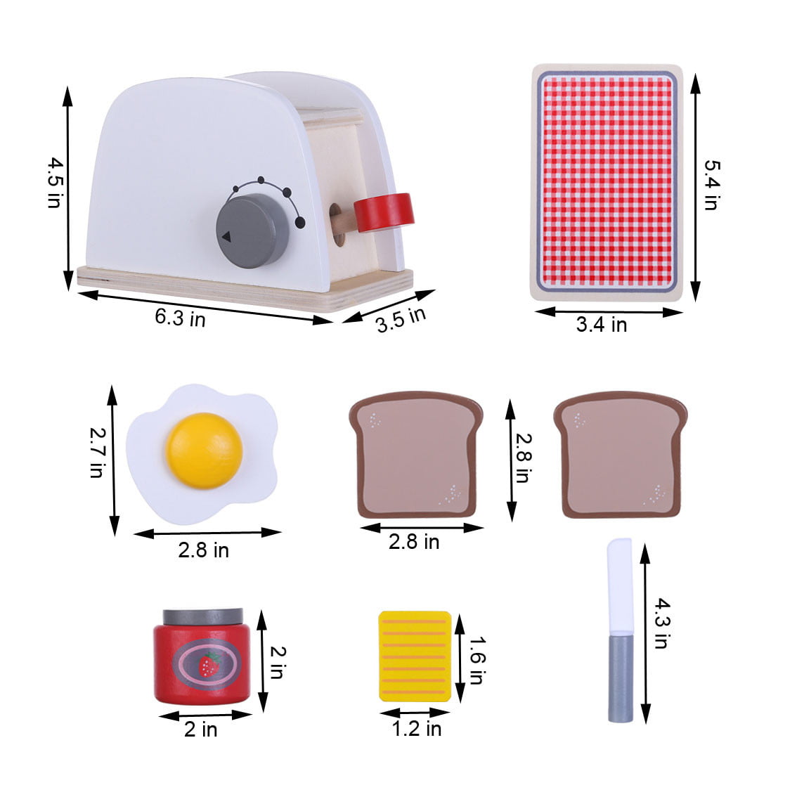 Details about   Wooden Simulation Pop-Up Toaster Playset With Dial To Indicate The Size Setting 