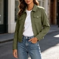 thumbnail image 3 of Gytharion Women's Faux Suede Shirt Jackets Button Front Turn Down Collar Jackets Long Sleeve Solid Color Casual Jackets with Pockets, 3 of 8