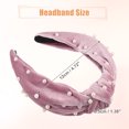 thumbnail image 5 of Unique Bargains Velvet Hair Headband Faux Pearl Knotted Headband for Women Girl Pink 6.69"x4.72"x1.38" Wide Headband, 5 of 7