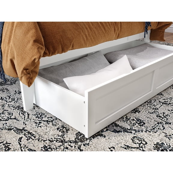 AFI Under Bed Foot Drawer Storage Drawer for Platform Beds, Queen, White