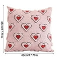 thumbnail image 4 of Valentines Pillow Covers,18x18 Inch Set of 2 Red Embroidery Pink Heart Decorative Soft Plush Faux Wool Throw Pillows for Couch Sofa Bedroom Holiday Home Decor(Pink), 4 of 9