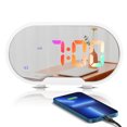 thumbnail image 1 of Mistaha Réveil Intelligent à Miroir LED avec Affichage RGB, Double Alarmes, Répétition, Luminosité Réglable, Contrôle du Volume, Horloge Numérique, Horloge Électronique de Bureau Multifonctionnelle, Gadget de Réveil pour Étudiants, 1 of 6