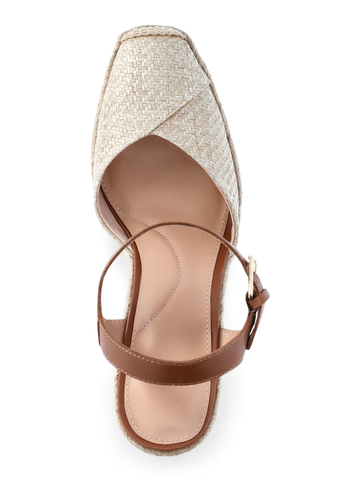 Time and Tru Women's Square Toe Espadrille Wedge Sandals